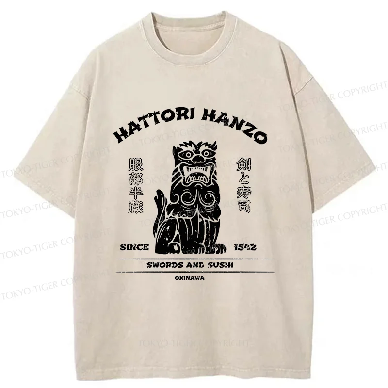 Tokyo-Tiger Hattori Hanzo Japan Sushi Washed T-Shirt