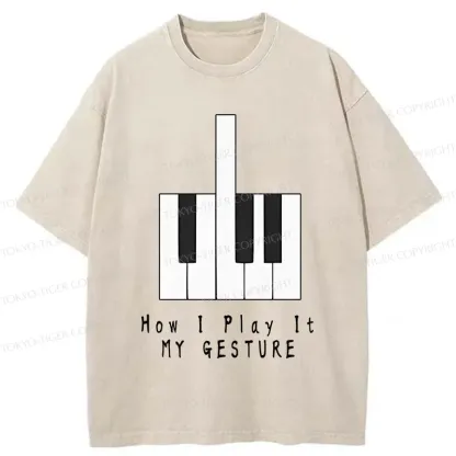 Tokyo-Tiger Piano Gesture Washed T-Shirt