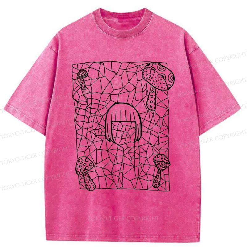 Tokyo-Tiger Mushrooms And Artist Washed T-Shirt Sale