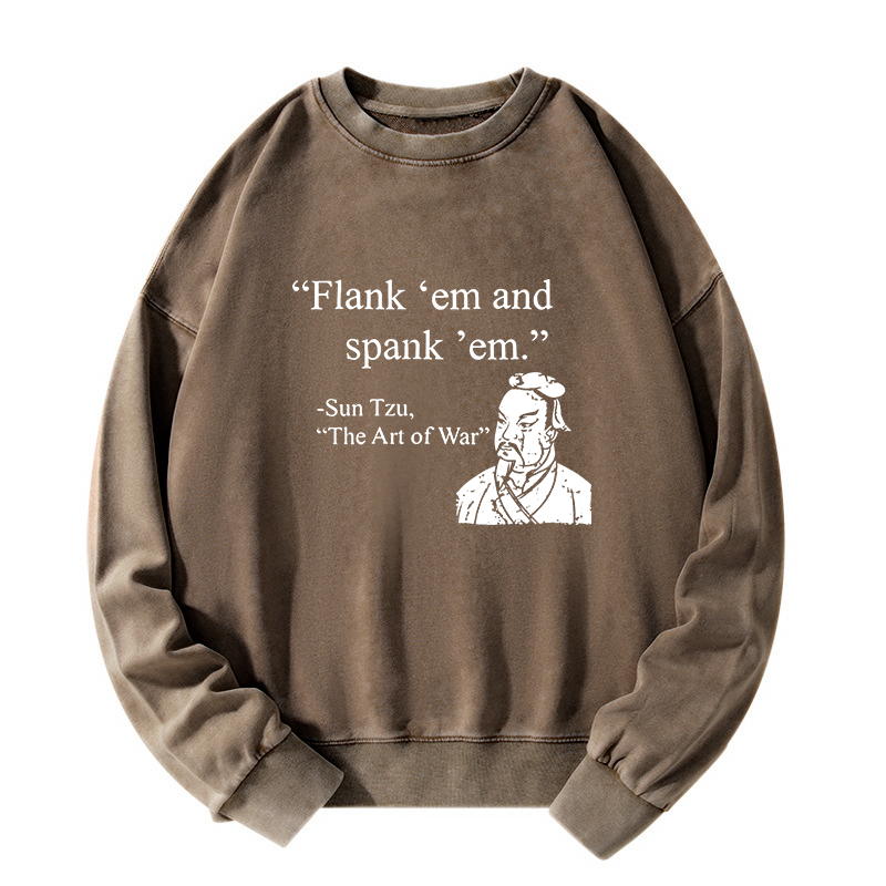 Tokyo-Tiger The Art Of War Funny Washed Sweatshirt