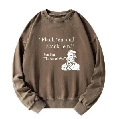 Tokyo-Tiger The Art Of War Funny Washed Sweatshirt