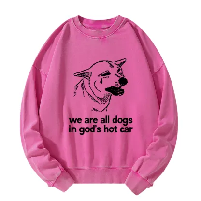 Tokyo-Tiger Sad Dog Funny Washed Sweatshirt