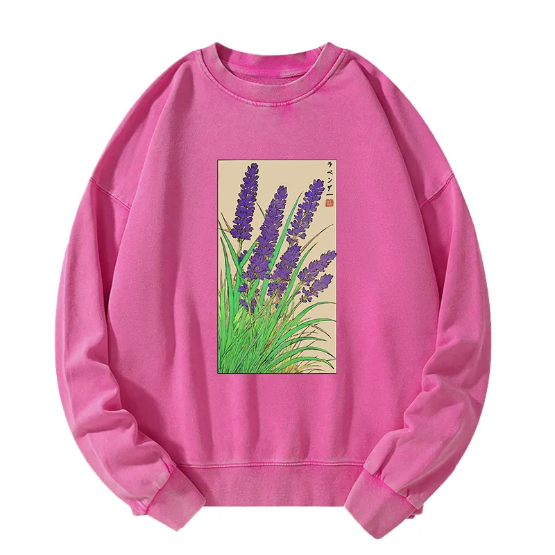 Tokyo-Tiger Japanese Lavender Washed Sweatshirt