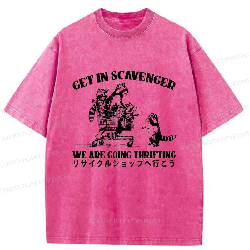 Tokyo-Tiger Raccoons Picking Up Trash Washed T-Shirt