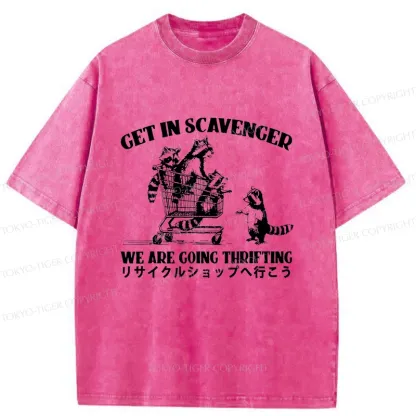 Tokyo-Tiger Raccoons Picking Up Trash Washed T-Shirt