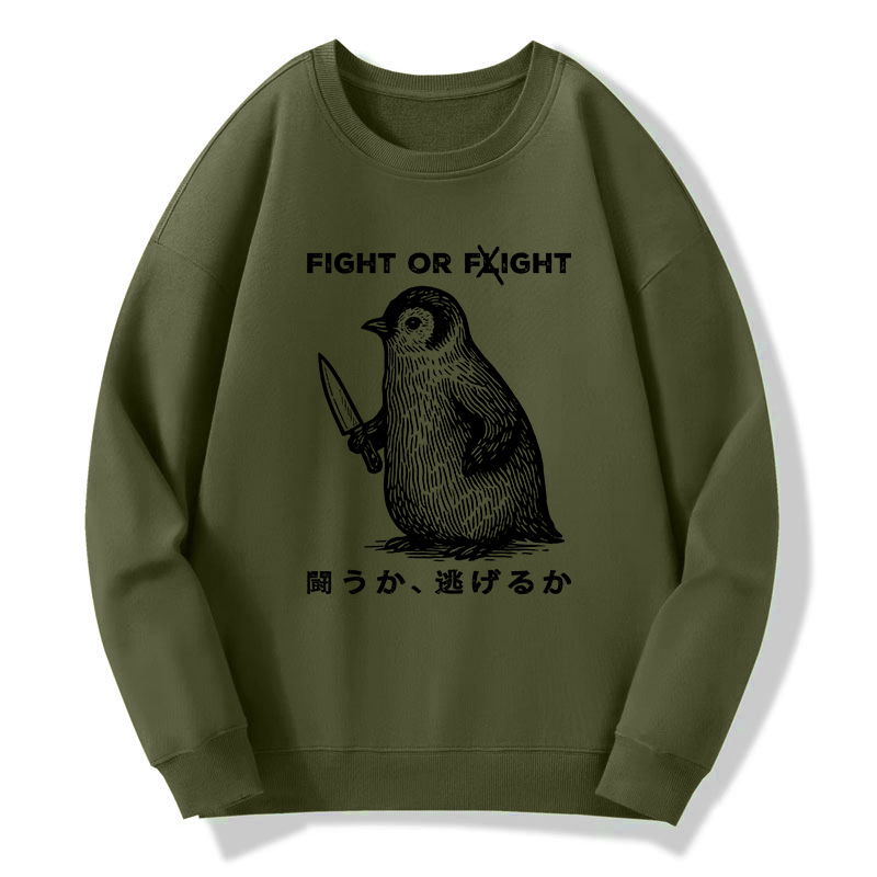 Tokyo-Tiger Funny Fight Or Flight Classic Sweatshirt