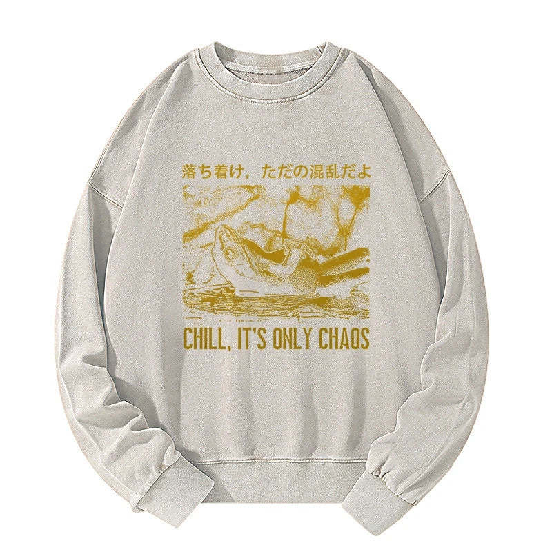 Tokyo-Tiger Cool Frog Japanese Washed Sweatshirt