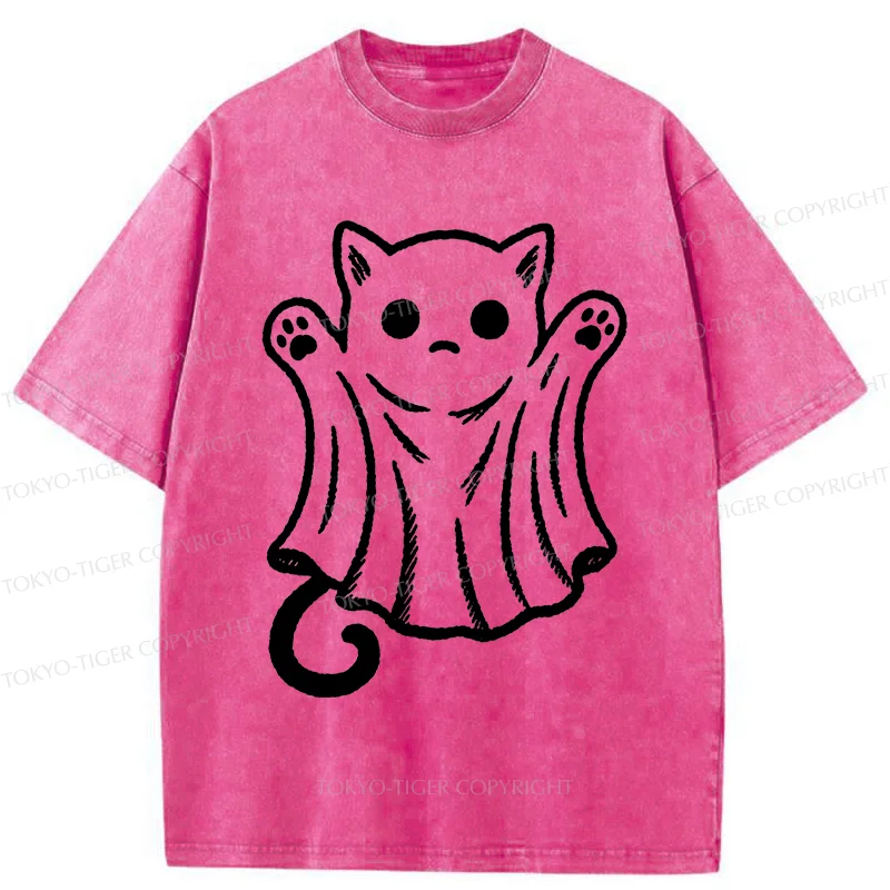 Tokyo-Tiger Cat Ghost Washed T-Shirt