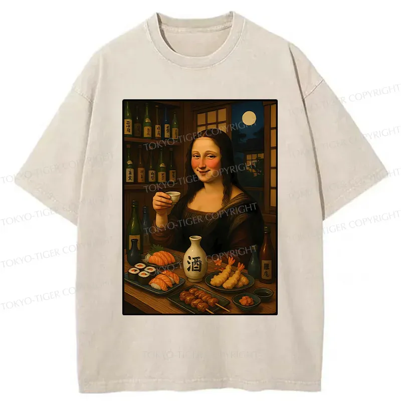 Tokyo-Tiger Drunken Mona Lisa Washed T-Shirt