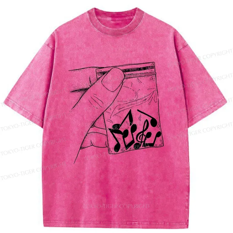 Tokyo-Tiger Music Addiction Washed T-Shirt