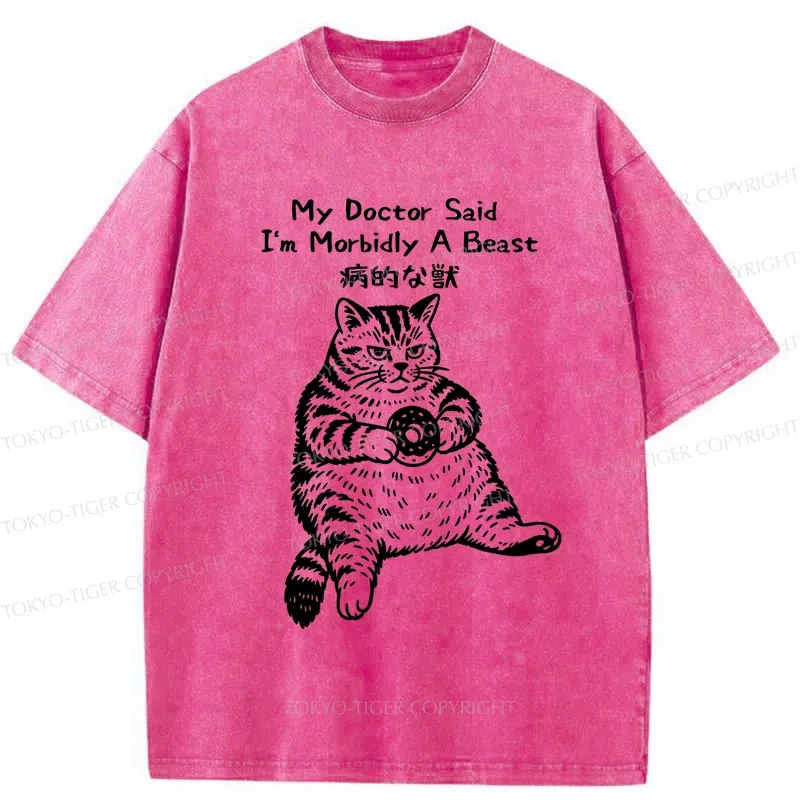 Tokyo-Tiger Lazy Fat Cat Washed T-Shirt