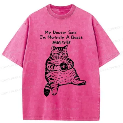 Tokyo-Tiger Lazy Fat Cat Washed T-Shirt