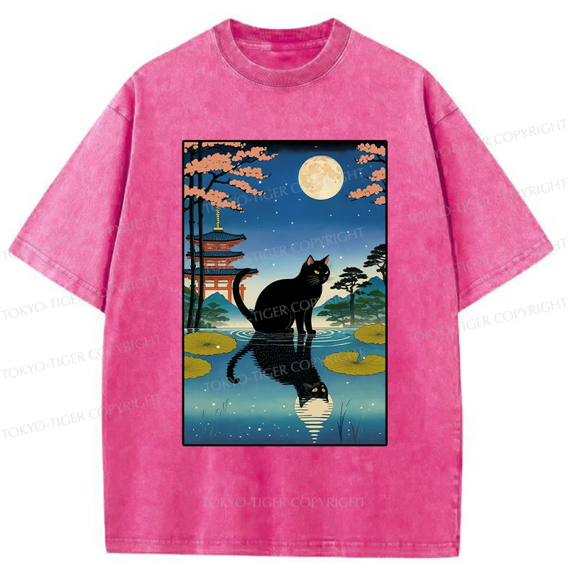 Tokyo-Tiger Moonlight Reflection Washed T-Shirt