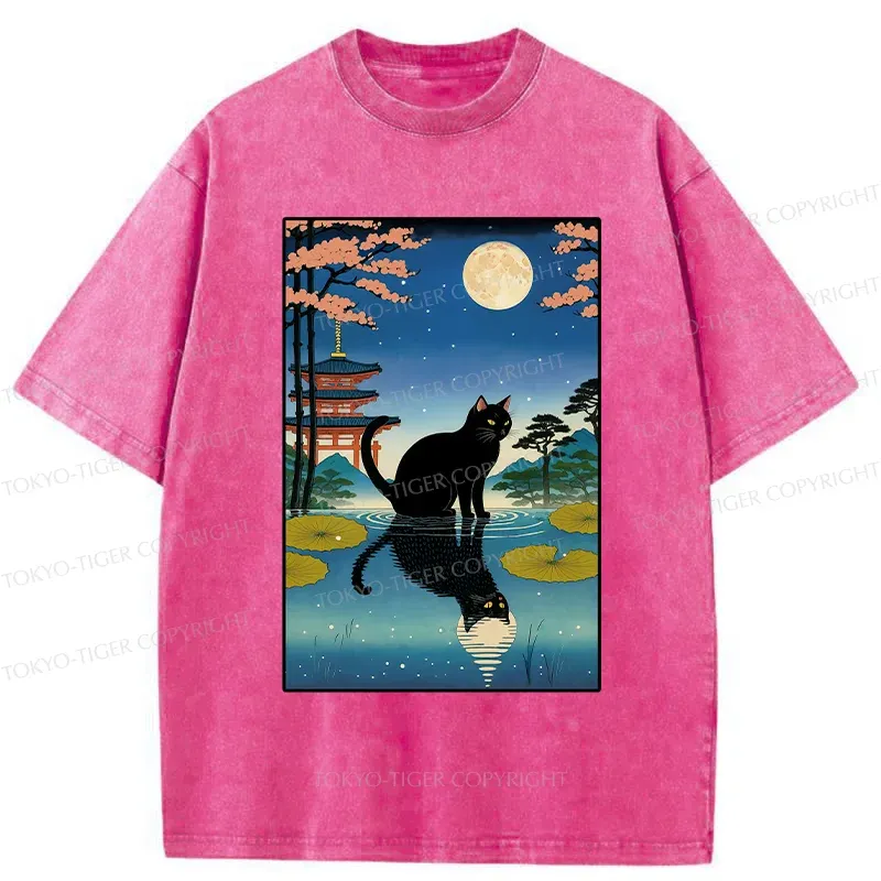 Tokyo-Tiger Moonlight Reflection Washed T-Shirt
