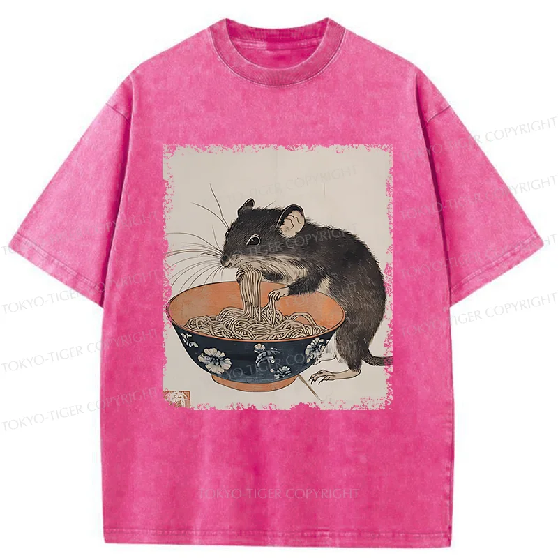 Tokyo-Tiger Mouse Steals Ramen Washed T-Shirt