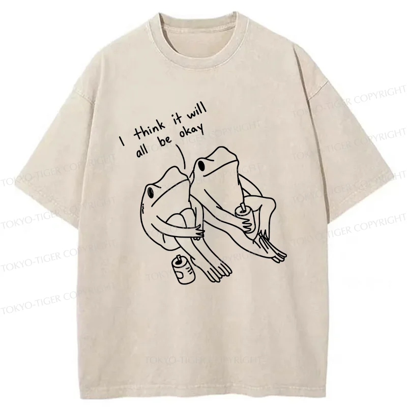 Tokyo-Tiger Frogs Talk About The Future Washed T-Shirt