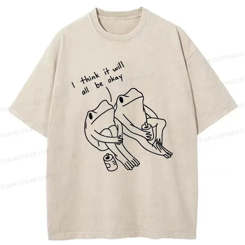 Tokyo-Tiger Frogs Talk About The Future Washed T-Shirt