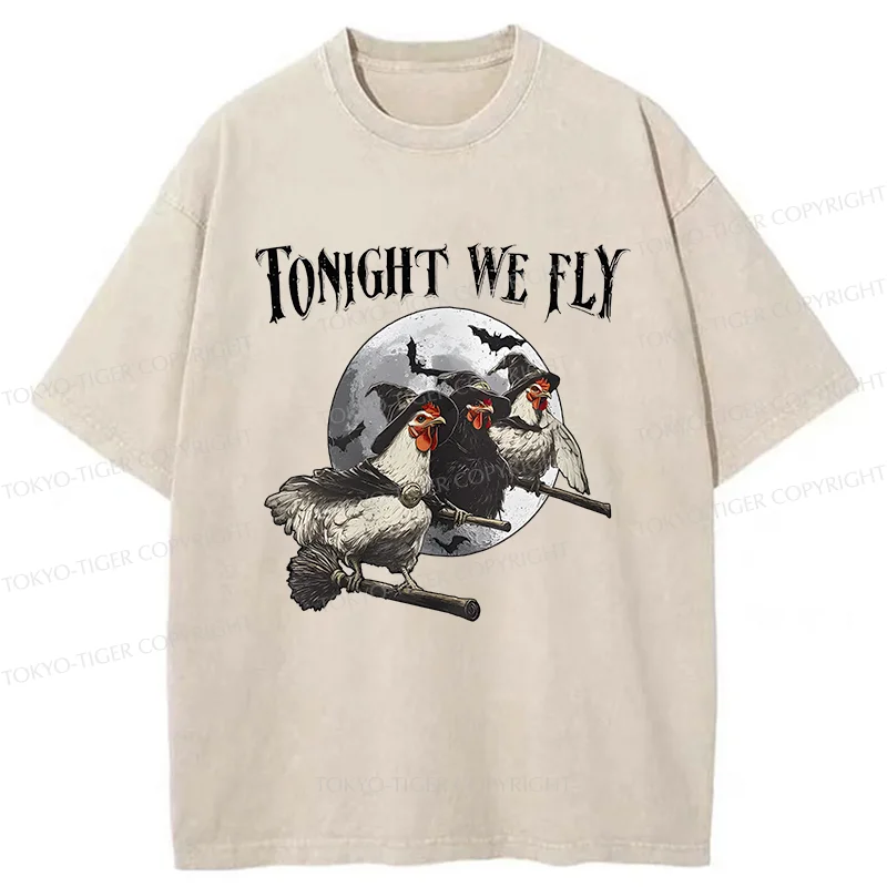 Tokyo-Tiger Magic Flying Chicken Washed T-Shirt