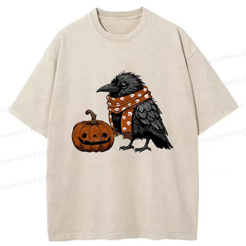 Tokyo-Tiger Christmas Crow Washed T-Shirt