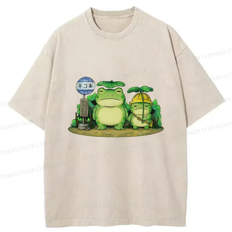 Tokyo-Tiger My Neighbor Frog Washed T-Shirt Sale