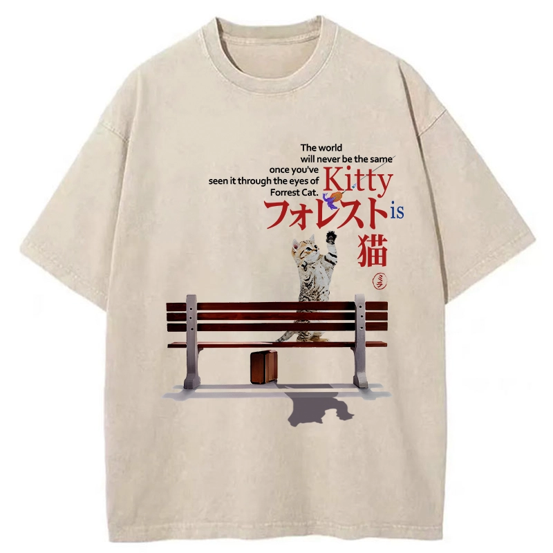 Tokyo-Tiger Forrest Cat's Perspective Washed T-Shirt
