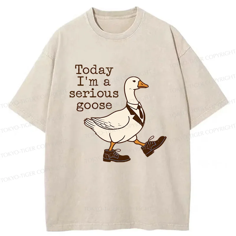 Tokyo-Tiger Working And Serious Goose Washed T-Shirt