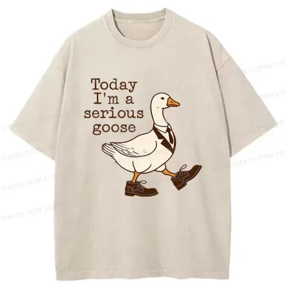 Tokyo-Tiger Working And Serious Goose Washed T-Shirt