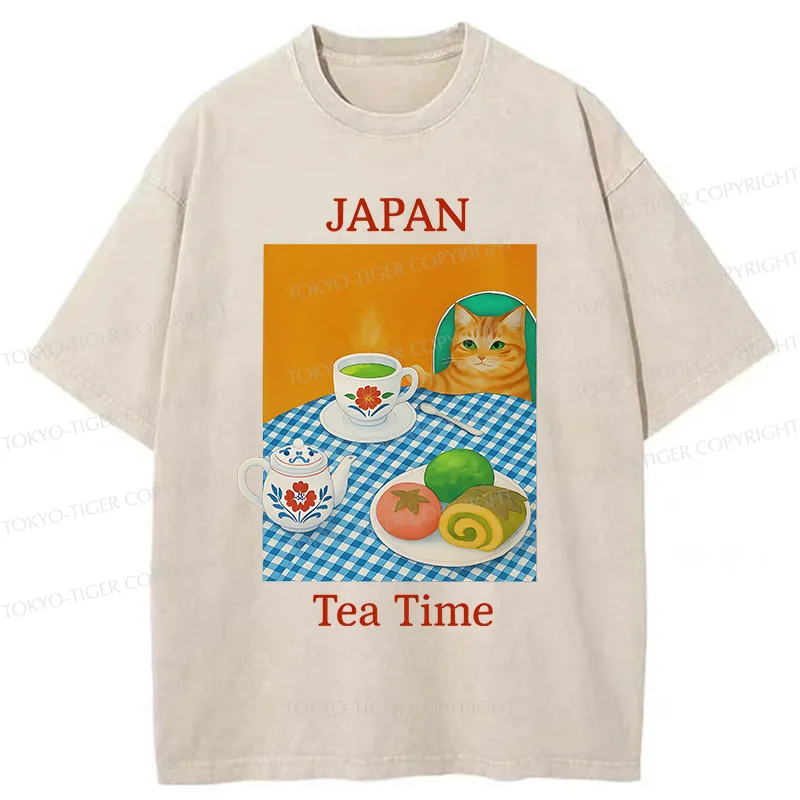 Tokyo-Tiger Japanese Afternoon Tea Washed T-Shirt