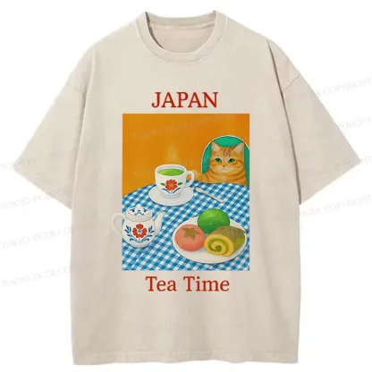 Tokyo-Tiger Japanese Afternoon Tea Washed T-Shirt