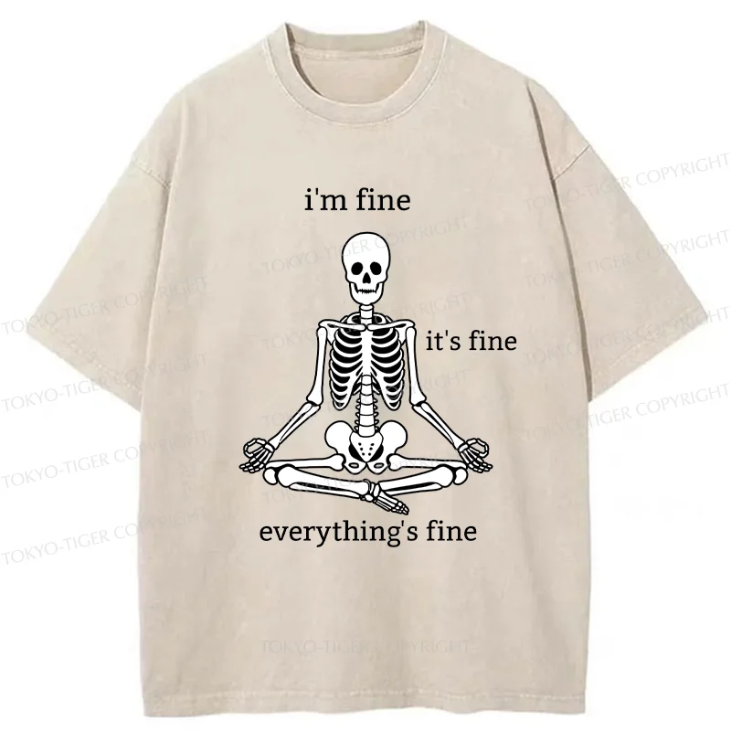 Tokyo-Tiger Heart As Calm As Water Washed T-Shirt