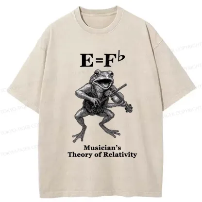 Tokyo-Tiger Frog Playing The Violin Washed T-Shirt