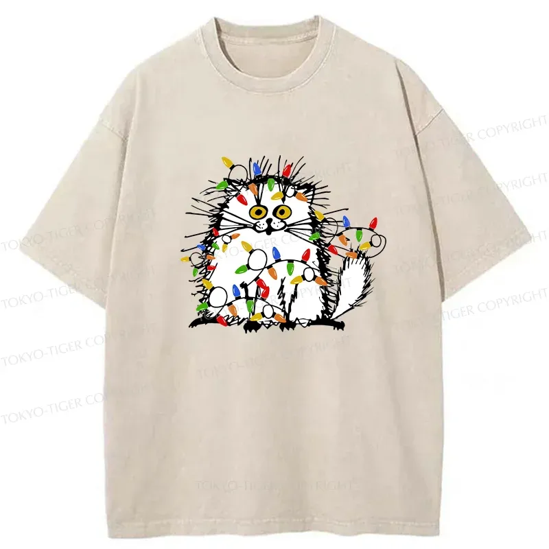 Tokyo-Tiger Kitten Is Entangled Washed T-Shirt