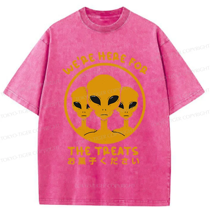 Tokyo-Tiger Alien Asking For Candy Washed T-Shirt