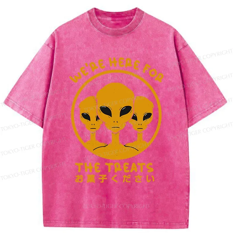 Tokyo-Tiger Alien Asking For Candy Washed T-Shirt