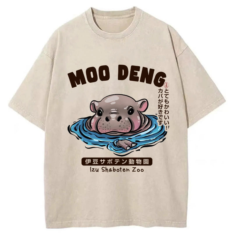 Tokyo-Tiger Relaxed Hot Spring Moo Deng Washed T-Shirt