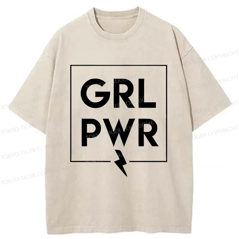 Tokyo-Tiger Girl Power Washed T-Shirt