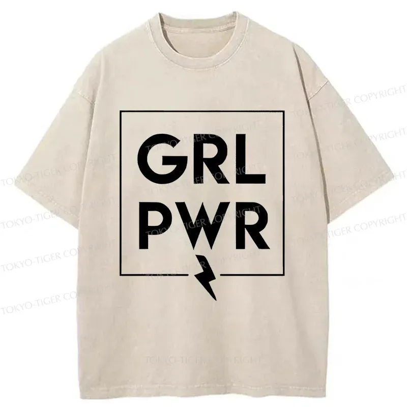 Tokyo-Tiger Girl Power Washed T-Shirt
