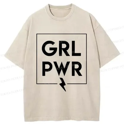 Tokyo-Tiger Girl Power Washed T-Shirt