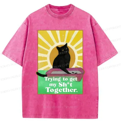 Tokyo-Tiger Cat That Scoops Up Shit Washed T-Shirt