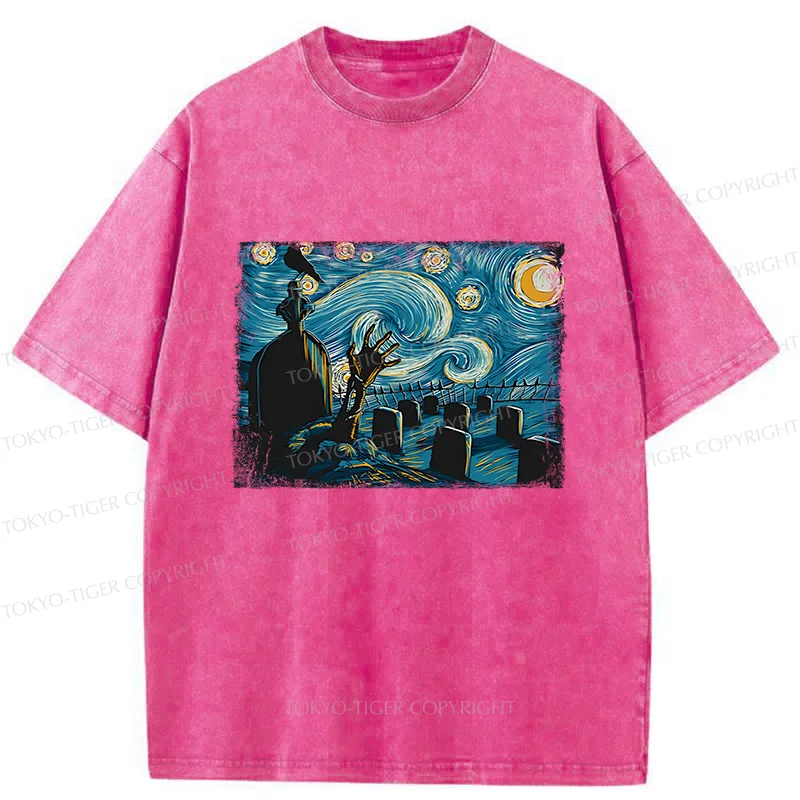 Tokyo-Tiger Halloween Under The Stars Washed T-Shirt