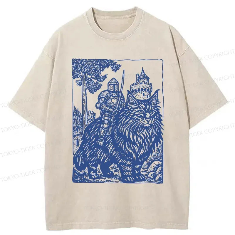 Tokyo-Tiger Cat And Knight Washed T-Shirt