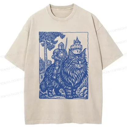 Tokyo-Tiger Cat And Knight Washed T-Shirt
