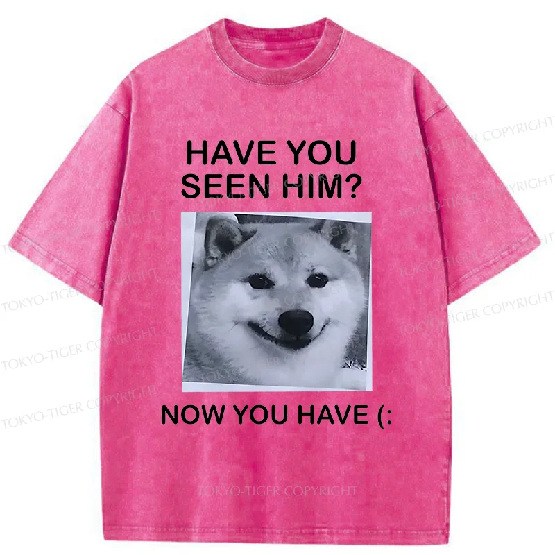 Tokyo-Tiger Funny Dog Washed T-Shirt