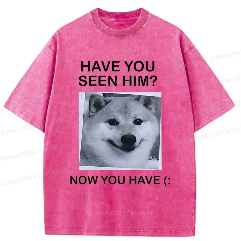 Tokyo-Tiger Funny Dog Washed T-Shirt