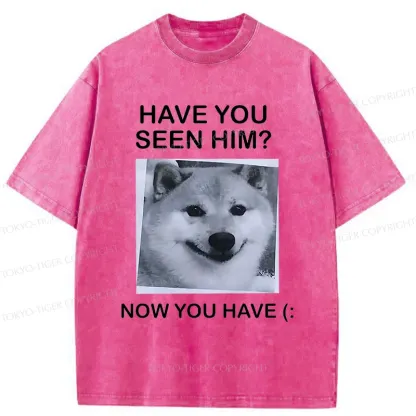 Tokyo-Tiger Funny Dog Washed T-Shirt