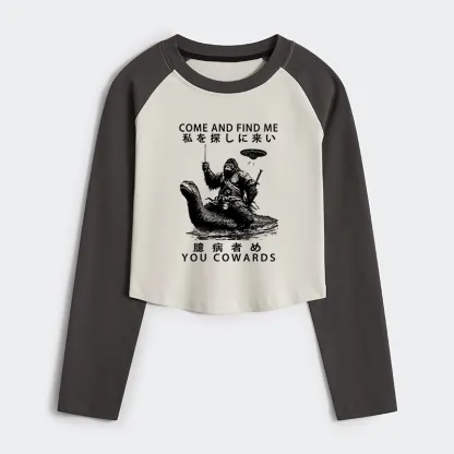 Tokyo-Tiger Can You Find Us Women's Crop Raglan T-Shirt