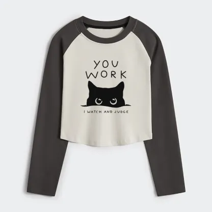 Tokyo-Tiger A Cat That Spies Women's Crop Raglan T-Shirt