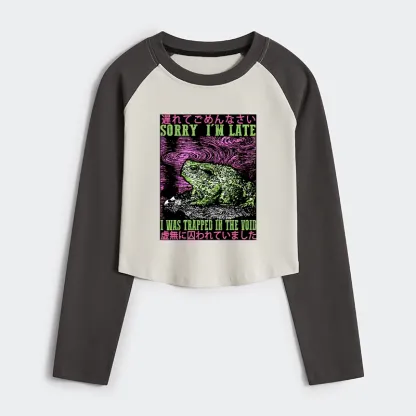Tokyo-Tiger Frogs Trapped In The Void Women's Crop Raglan T-Shirt