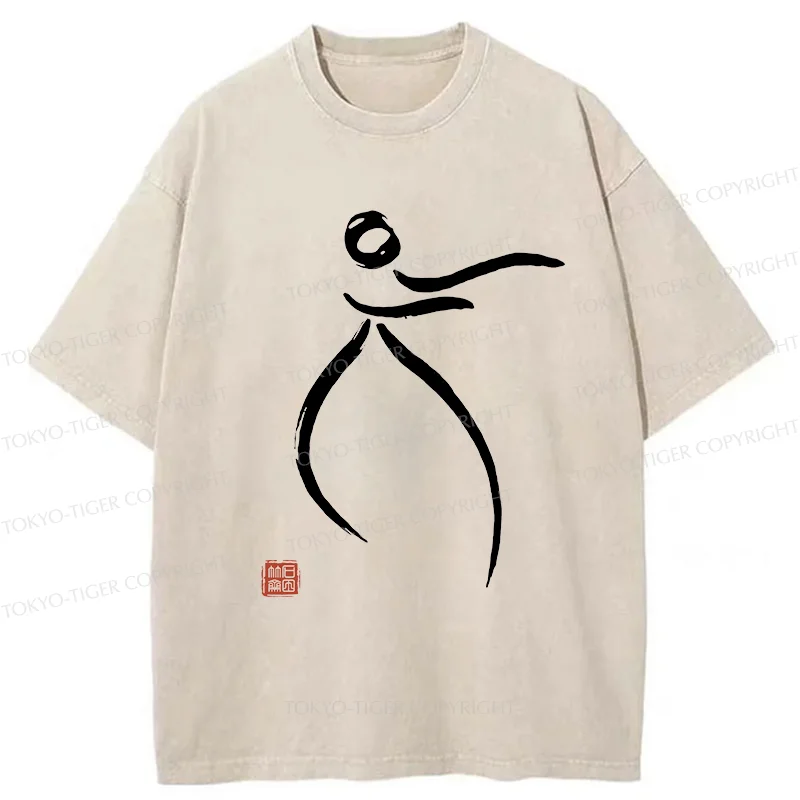 Tokyo-Tiger Zen Tai Chi Washed T-Shirt