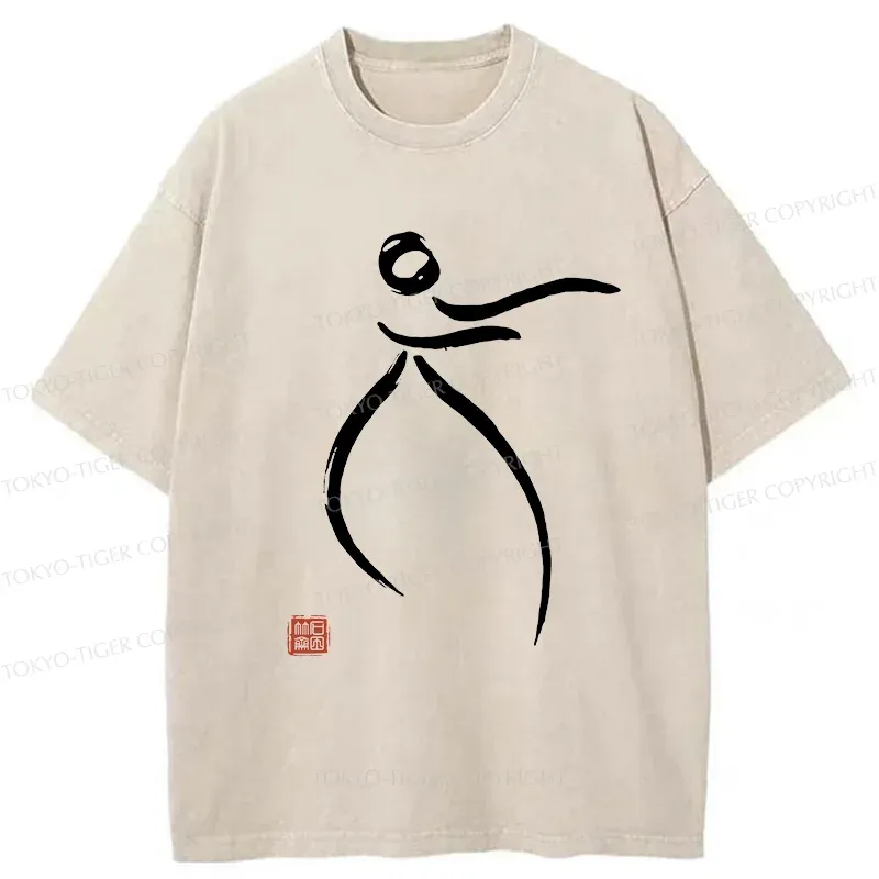 Tokyo-Tiger Zen Tai Chi Washed T-Shirt